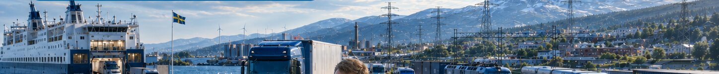 Transportsektorn — färjor, lastbilar, järnväg och energiförsörjning i ett svenskt landskap